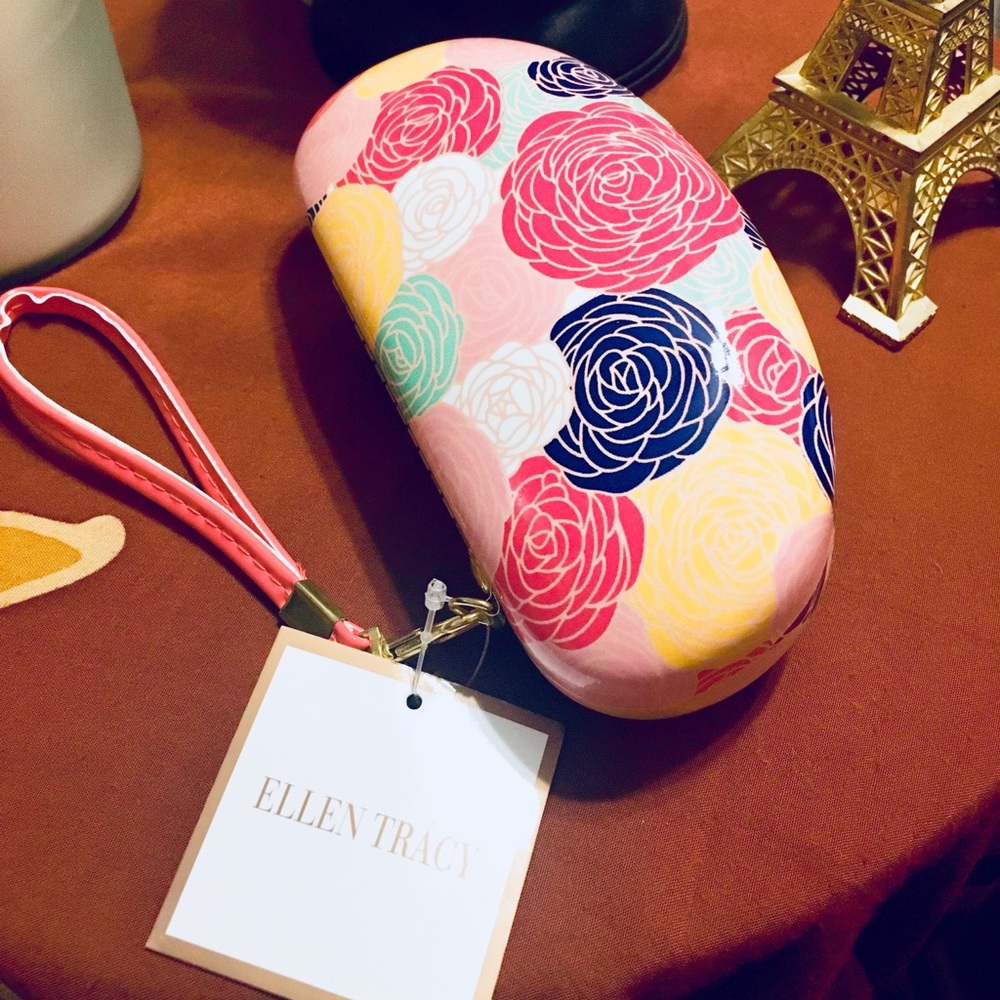 NWT Ellen Tracy Floral Glasses Case
